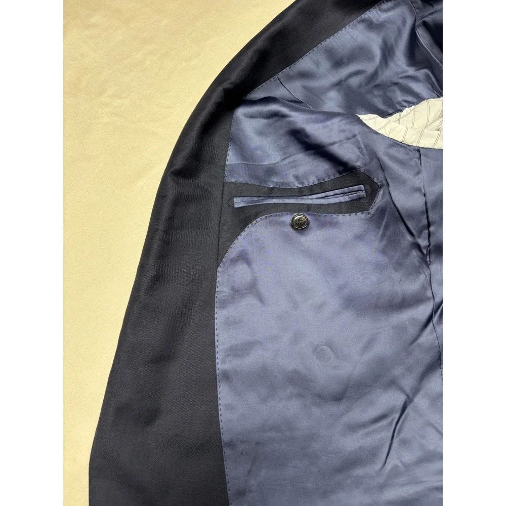 Suitsupply Navy Blue Vitale Barberis Canonico Super 110s Wool Blazer Mens US 48R